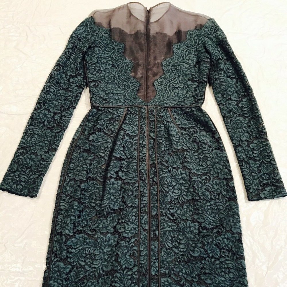 J. Mendel*Green LACE LONG SLEEVE DRESS*U 2 $1895